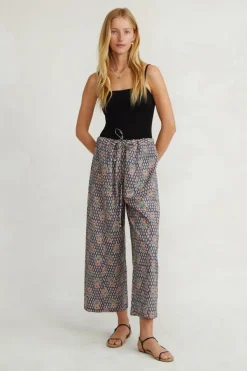 Chan Luu Bottoms^Alice Block Print Drawstring Pant Blue Mix