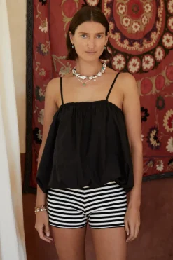 Chan Luu Tops^Balloon Poplin Top Caviar