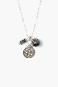 Chan Luu Necklaces^Dorothea Charm Necklace Peacock Pearl Mix