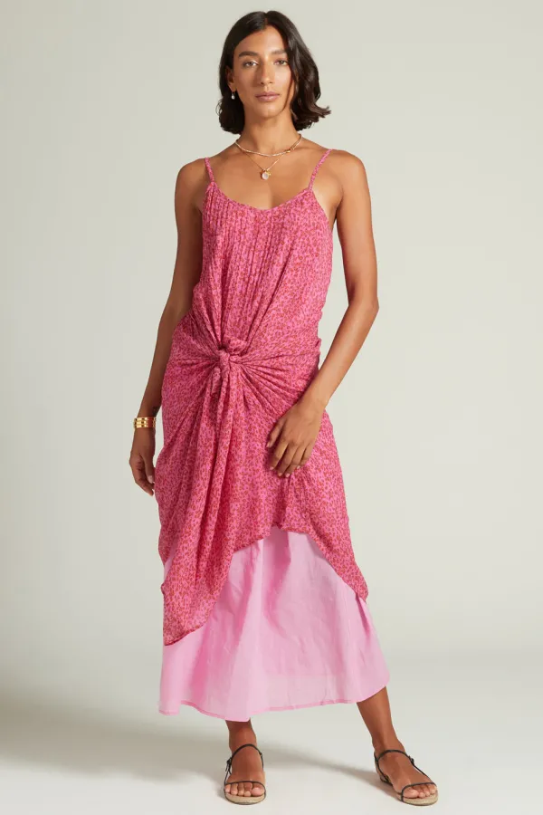 Chan Luu Dresses^Emma Pleated Paisley Sundress Fuchsia Pink