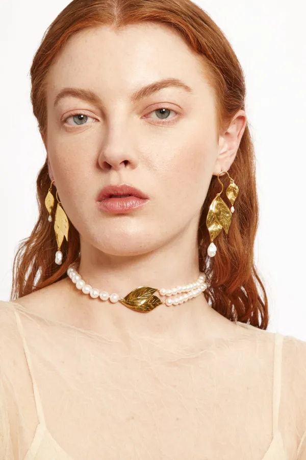 Chan Luu Necklaces^Falling Leaf Necklace White Pearl