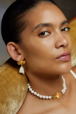 Chan Luu Necklaces^Falling Leaf Necklace White Pearl
