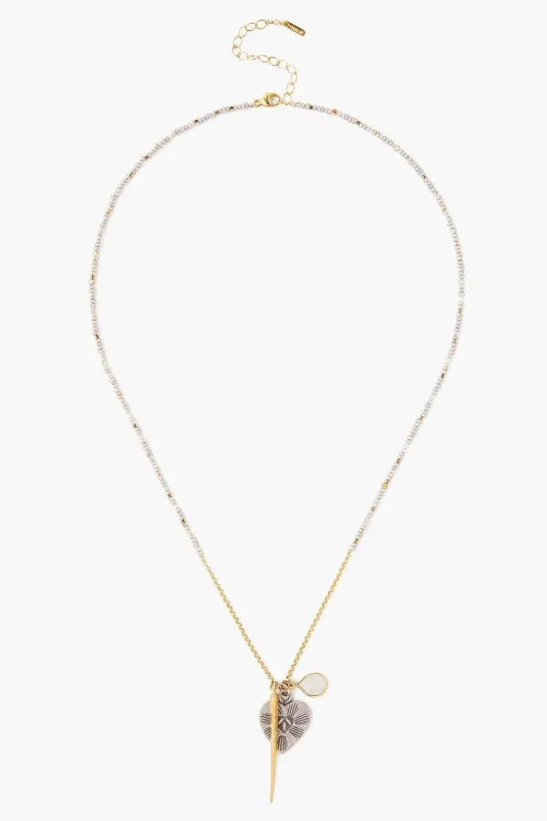 Chan Luu Necklaces^Grey Pearl And Heart Charm Necklace