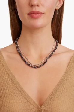 Chan Luu Necklaces^Iolite Mix And Silver Bead Pre-Layered Necklace