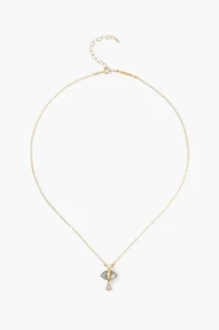 Chan Luu Necklaces^Labradorite Evil Eye And Sliced Diamond Charm Necklace