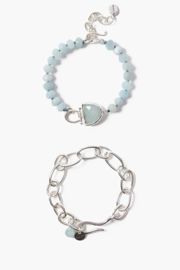 Chan Luu Bracelets^Luna Bracelet Set Aquamarine