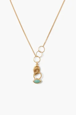 Chan Luu Necklaces^Mano Evil Eye Charm Necklace Turquoise