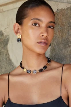 Chan Luu Earrings^Minerva Earrings Gold Hypersthene