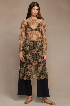 Chan Luu Dresses^Paulina Printed Mesh Tunic Black