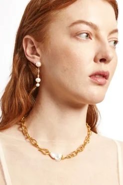 Chan Luu Earrings^Phoebe Tiered Drop Earrings White Pearl