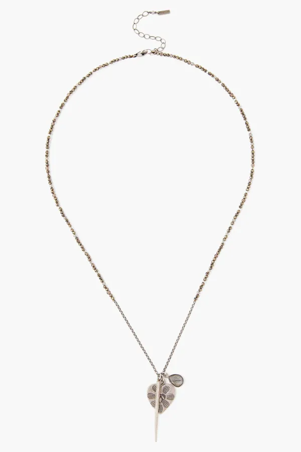Chan Luu Necklaces^Pyrite And Heart Charm Necklace