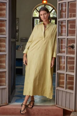 Chan Luu Dresses^Saman Embroidered Dress Green