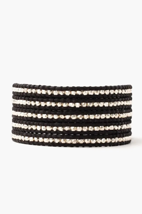 Chan Luu Bracelets^Sterling Silver Wrap Bracelet On Natural Black Leather