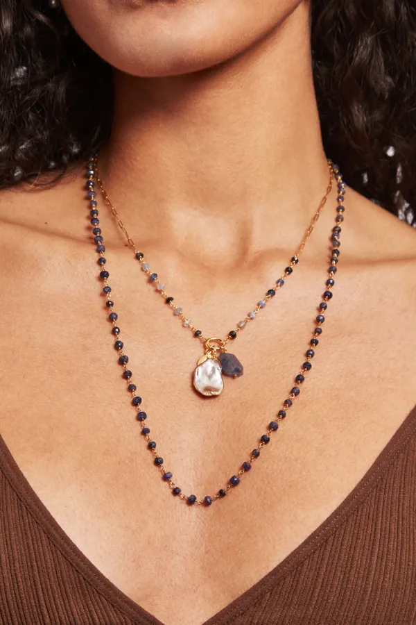 Chan Luu Necklaces^Tulum Charm Necklace Sapphire Mix