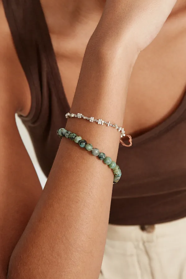 Chan Luu Bracelets^Turquoise & Etched Silver Bracelet Set